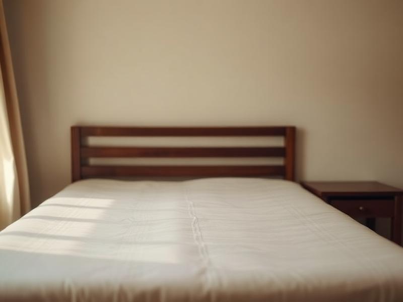 A bare mattress in soft morning light