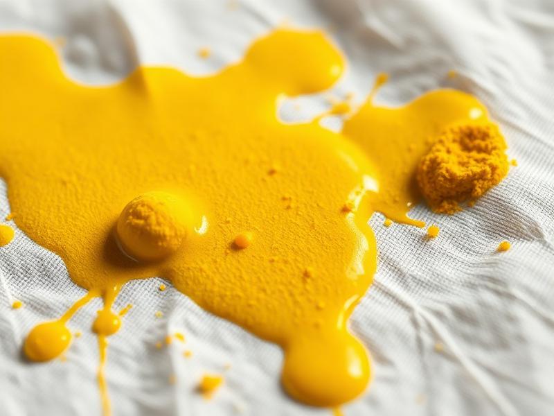 Turmeric stain spreading on white cotton cloth
